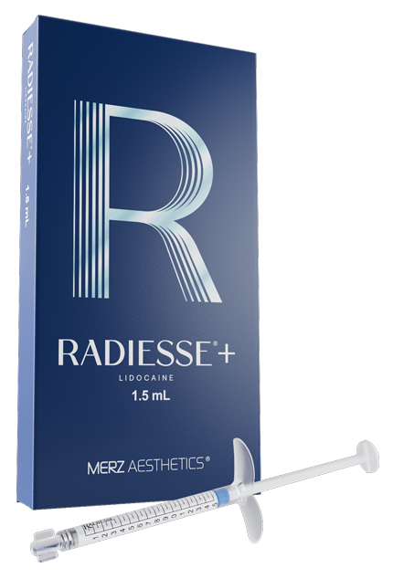 RADIESSE® Produktverpackung mit Spritze – Injectable Biostimulation regenerativer Dermalfiller Merz Aesthetics